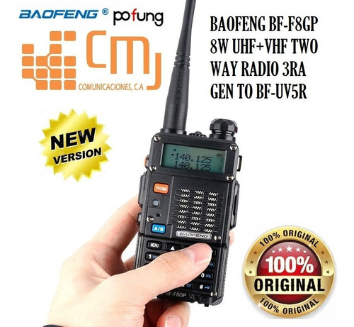 Radio 2 Metros Baofeng Bf-f8gp 8w U/v Nueva Ver Baofeng Uv5r
