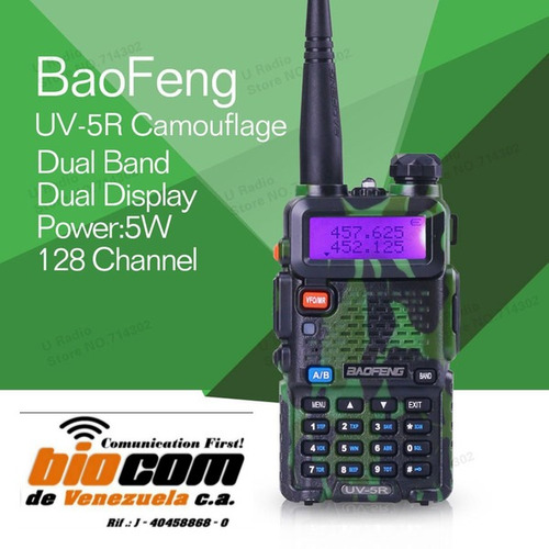 Radio Baofeng Uv5r Dual Band Vhf Uhf 5w Verde Camuflado