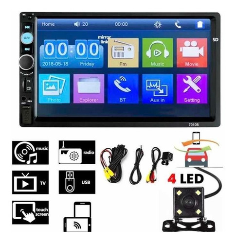 Reproductor 2din 7.0 Pulgadas Lcd Mp5 Bluetooth Camara