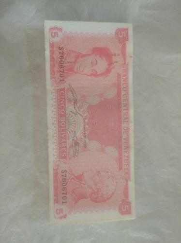 Serie De Billetes De 5 Bolivares 1989