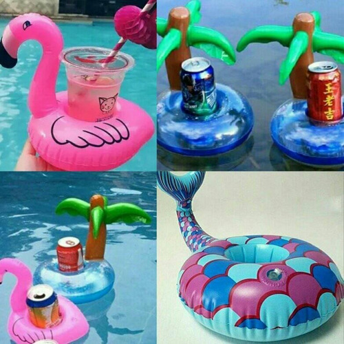 Inflables/flotador Porta Vaso#unicornio/flamingo/palmera/cor