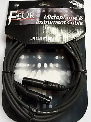 Cable Profesional Microfono Xlr Marca Feur 20 Ft 6 Mts