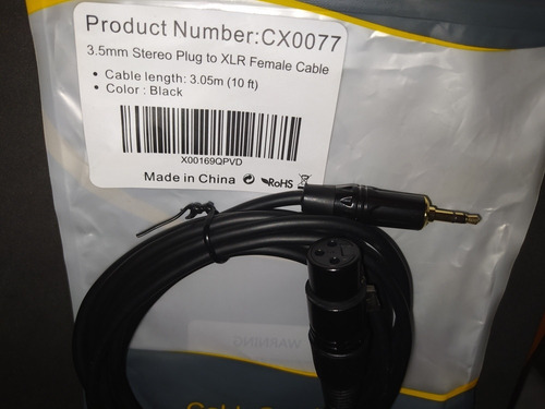 Cable Profesional Stereo 3,5 Mm A Plug Xrl 3 Mts