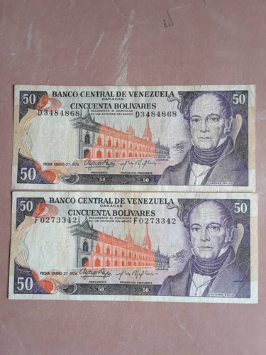 2 Billetes 50 Bolivares 