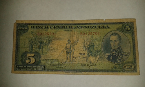 Billete De 5 Bolivares 10 De Mayo De  (dieguito)