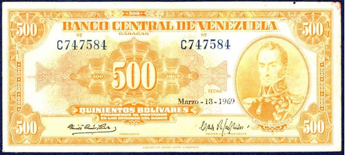 Billete De 500 Bolívares C6 Marzo  Simón Bolívar