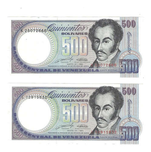 Billetes Antiguos De 500 Bs - Mayo  Series K8 - L8