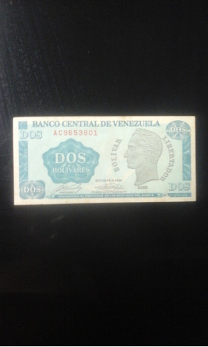 Billetes De 2 Bolivares Año 