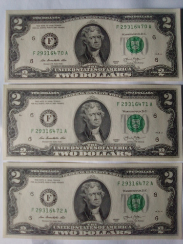 Billetes De 2 De Colección Americanos