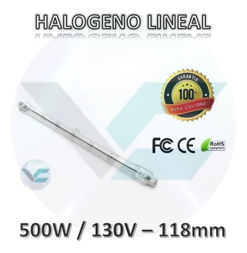 Bombillo Halógeno Lineal 500w / 130v J-118mm