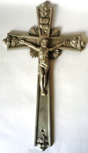 Crucifijo Antiguo Metal Plateado