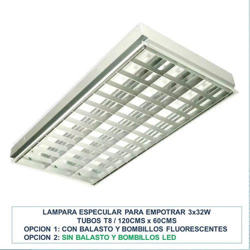Lampara Especular Superficial 120x60 Cm - Fluorescente O Led