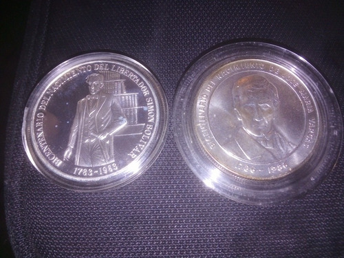 Monedas De Plata Bicentenario De Jmv Y Bicentenario De Sb.