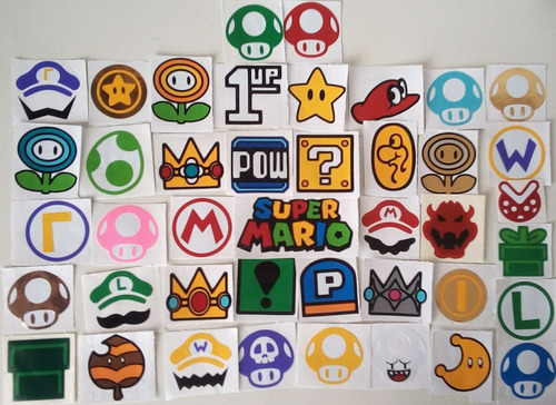 Nintendo Mario Bros, Emblemas, Logos, Objetos.