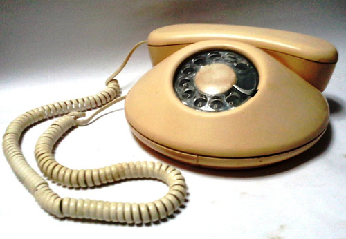 Teléfono Vintage Años 70 Redondo Aplanado