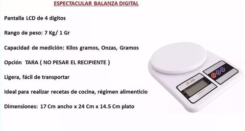 Balanza Peso Bascula Digital Desde 1 Gr Hasta 7 Kg Nuevas