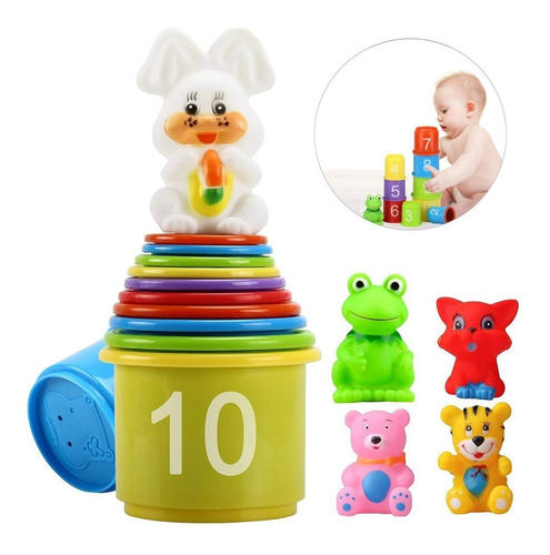 Juego De 11 Tazas Apilables Para Niños Y Bebés, Importado.