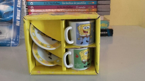 Juego Tazas Café Porcelana Para Niñas De Bob Esponja