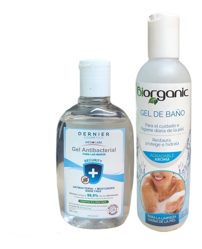 Kit Gel Antibacterial Dernier Y Gel De Baño Biorganic