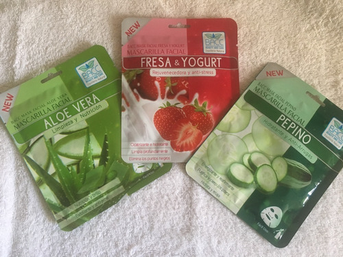 Mascarillas Facial Aloe Vera - Pepino - Fresa & Yogurt