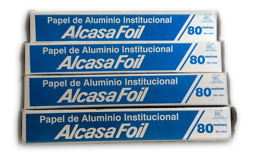 Papel De Aluminio Institucional Alcasa Foil De 80 Mtsx40 Cm.