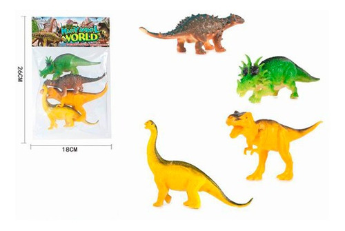 Set De Dinosaurios Happy Animal World 4-pack