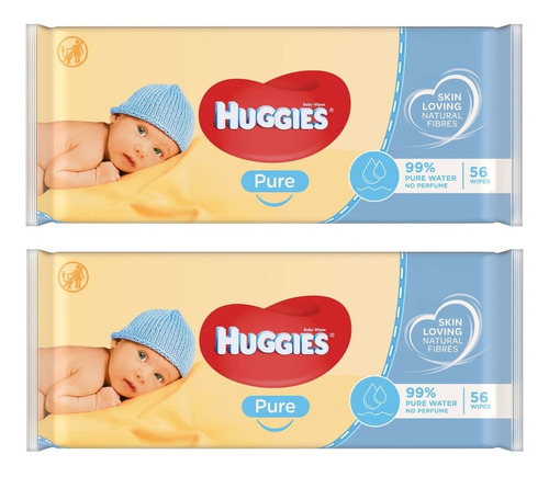 Toallas Humedas Huggies Wipes Pure 2 Paquetes