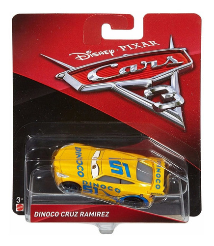 Cars 3 Disney Pixar, Cruz Ramírez Dinoco #51, Mide 8 Cm.