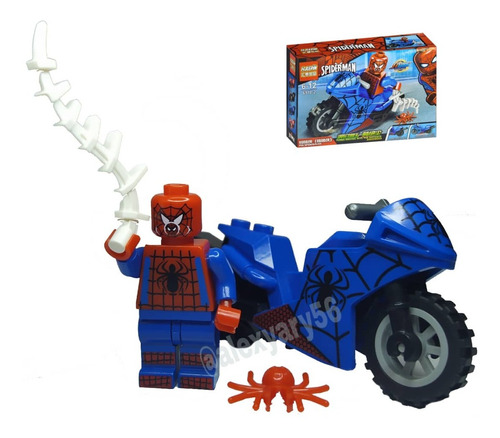 Juguete Lego Super Heroe Spiderman Con Moto