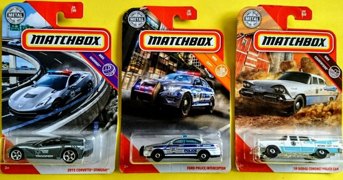 Police Cars, Corvette, Ford Y '59 Dodge Matchbox Nuevos