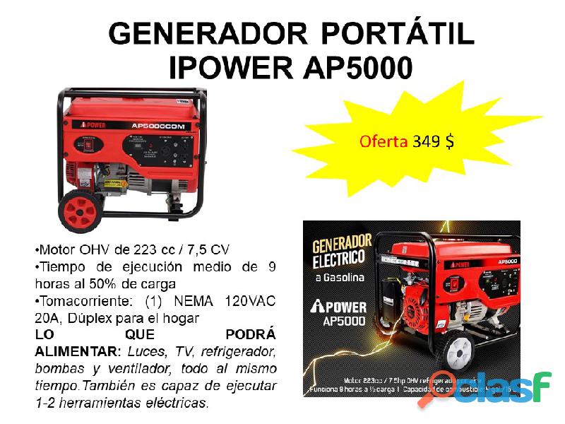 GENERADOR PLANTA ELÉCTRICA PORTÁTIL IPOWER AP5000