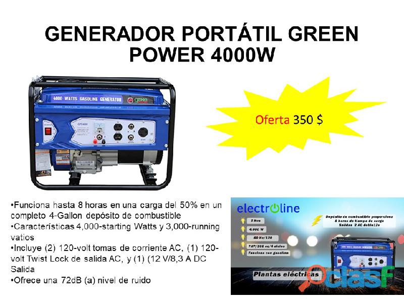Generador Planta Eléctrica Portátil Green Power 4000
