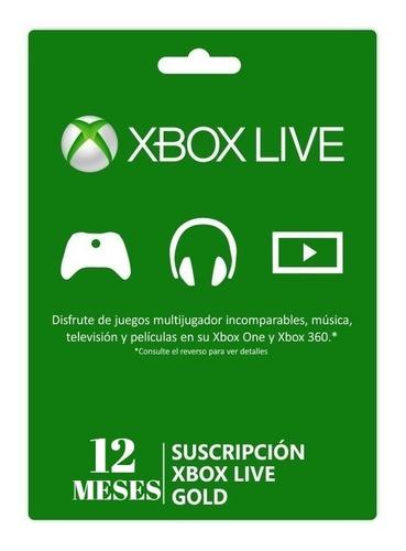 Membresía Xbox Live Gold 12 Meses Global Digital Promoción