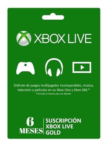 Membresía Xbox Live Gold 6 Meses Global Digital Promoción