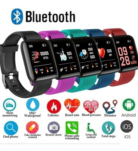 Reloj Inteligente Smartwatch 116 Plus Monitor Cardíaco
