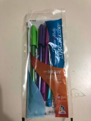 Bolígrafos Colores Papermate Kilométrico 4pcs