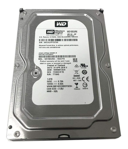 Disco Duro Western Digital Wd 1tb Sata 3.5 Pc Dvr Cero Horas