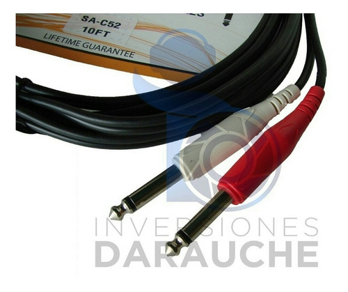 Cable De Audio Profesional De 2 Plug Rca A Dos Plug 1/4 Mono