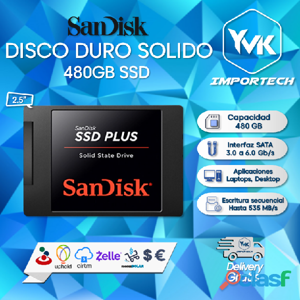 Disco Duro Solido 480GB SSD.