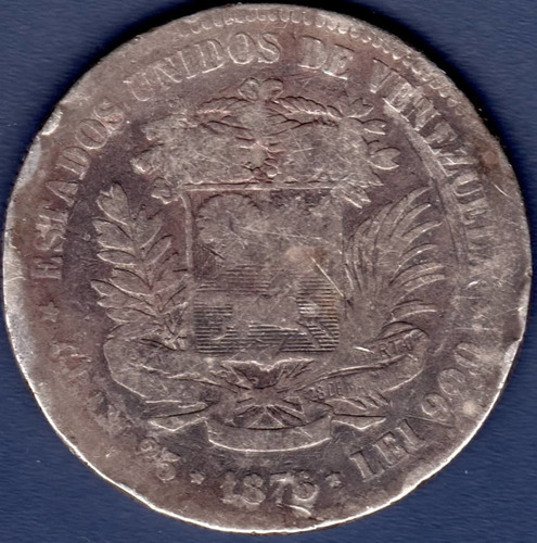 Moneda De 1 Venezolano De Plata De  (fuerte)