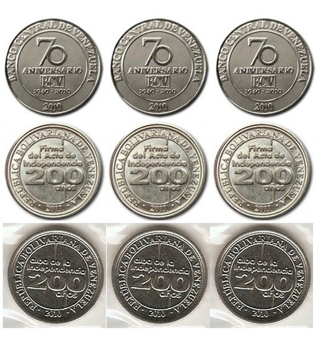 Monedas Bcv Alba De La Independencia 200 Años Firma 70 Aniv