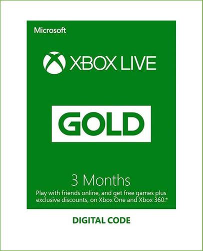 Xbox Live Gold 3 Meses Código Global