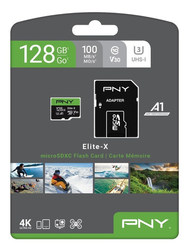 Memoria Microsd 128gb Pny Elite-x Clase 10 U3 V30 Oferta