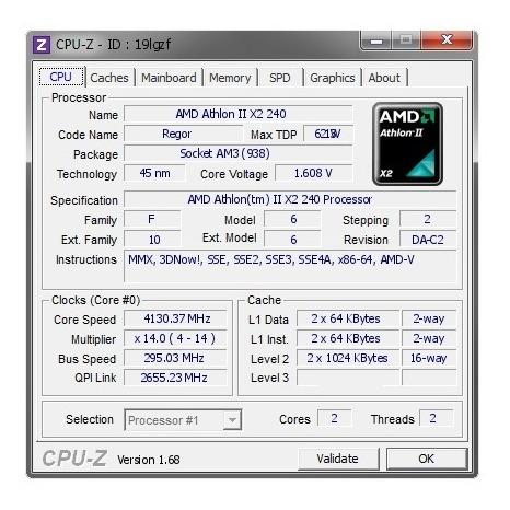 Procesador Cpu Amd Athlon Ii X2 240 2.8 Ghz, Dual Core 1 M