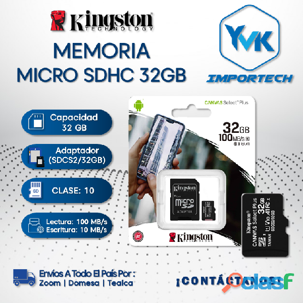 MEMORIA MICRO SDHC 32GB KINGSTON