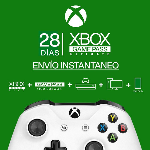 Xbox Live + Game Pass Ultimate 28 Dias Envio Instantaneo 24h