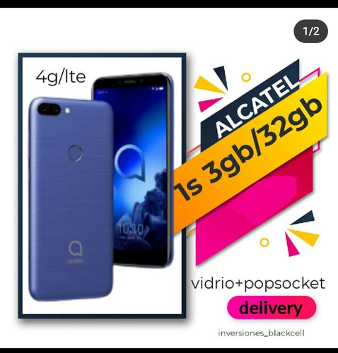 Celular Alcatel 1s 32gb/3gb 4g Dual Sim Vidrio + Popsocket