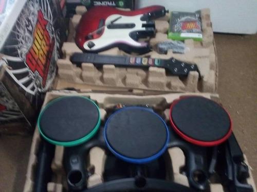 Kit Juego Guitara,micrófono,batería De Guitar Hero Xbox360