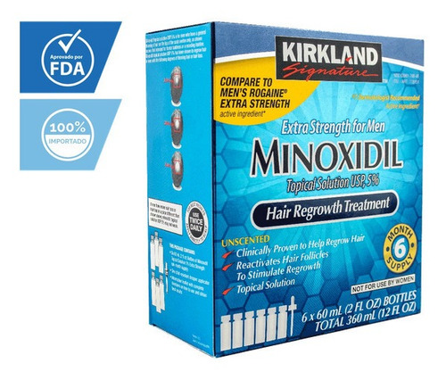 Minoxidil 5% Kirkland Barba Cabello 100% Original Importado