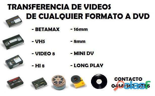 Transferencia de videos de cualquier formato a dvd en Chacao